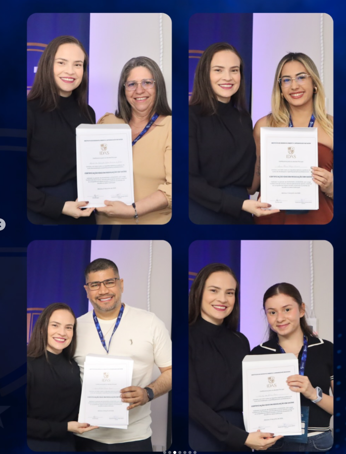 Aluno recebendo certificação IDAS